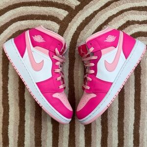 Nike Air Jordan 1 Mid GS Fierce Pink Youth Shoes - Size 6Y - FD8780 116